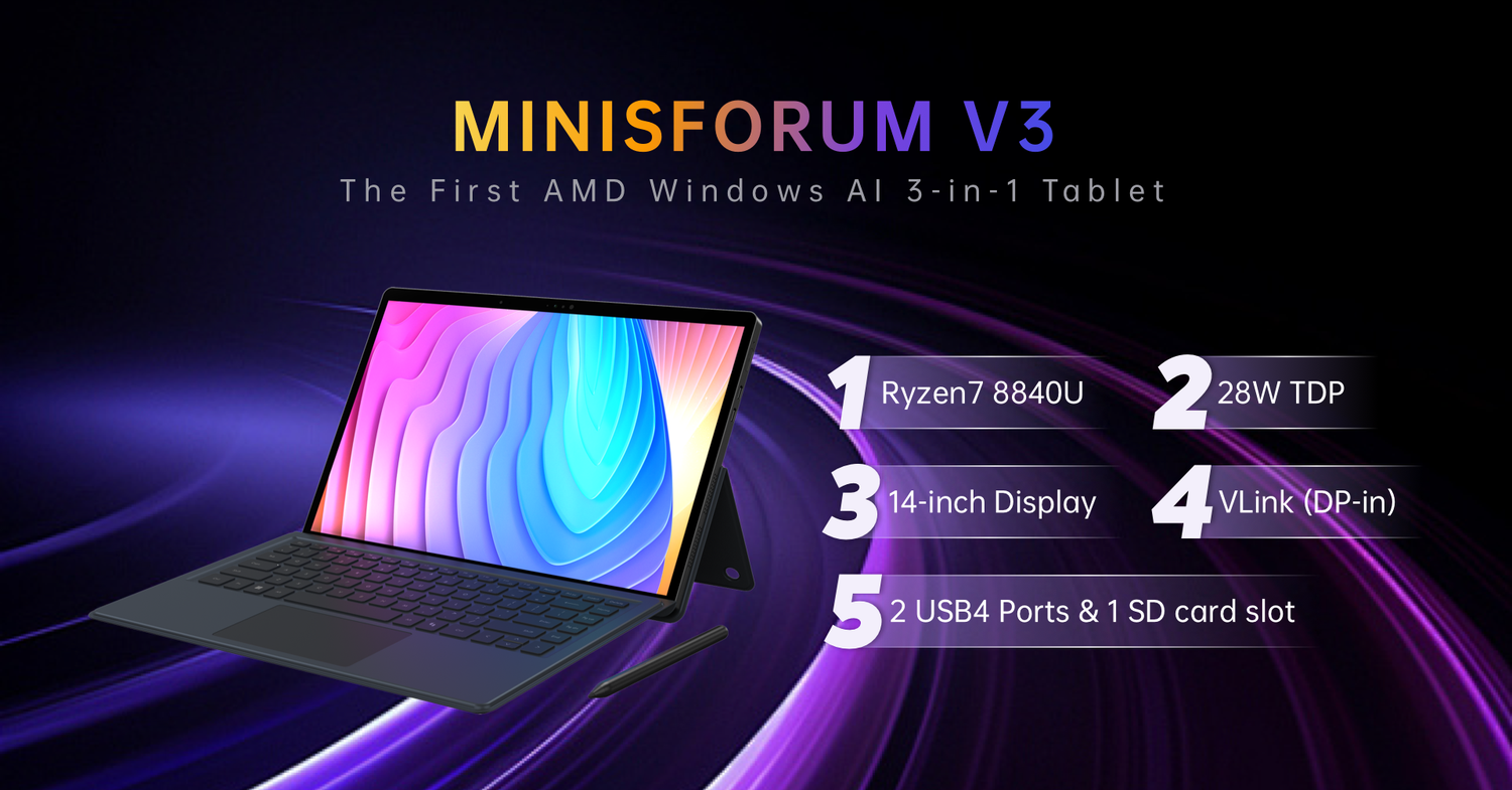 Minisforum V3 Tablet - The Ultimate Cost-Effective AMD 3-in-1 Tablet